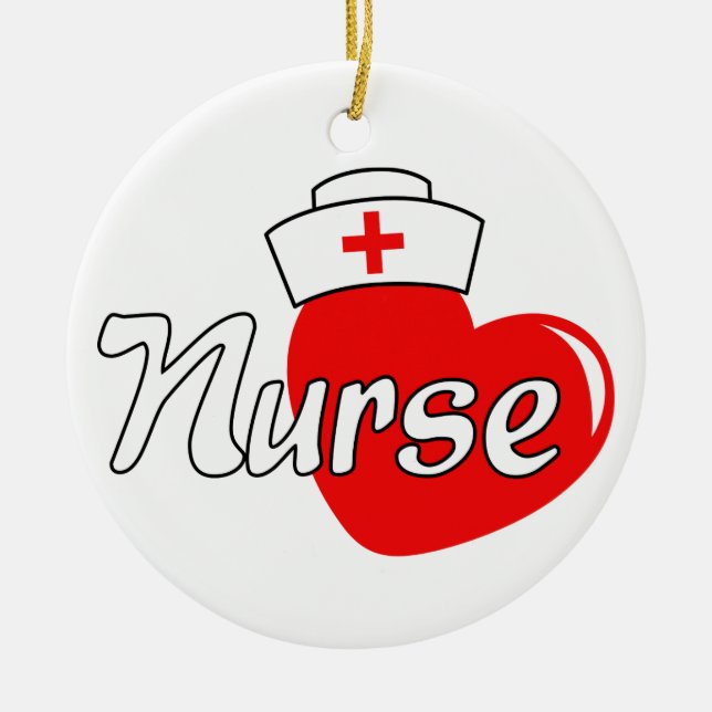 Nurse Ceramic Ornament (Front)