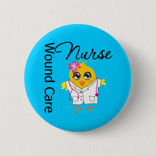 Nurse Chick v2 Wound Care Nurse 6 Cm Round Badge