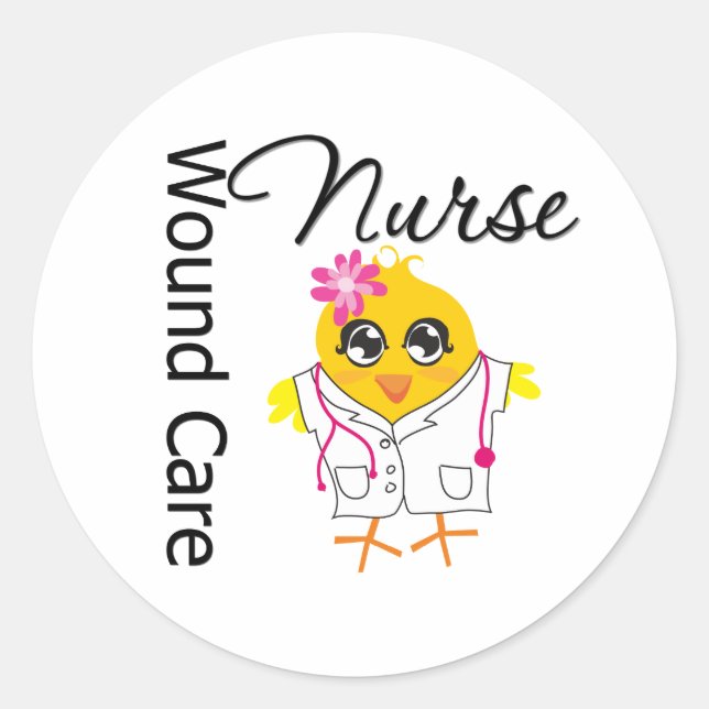 Nurse Chick v2 Wound Care Nurse Classic Round Sticker (Front)