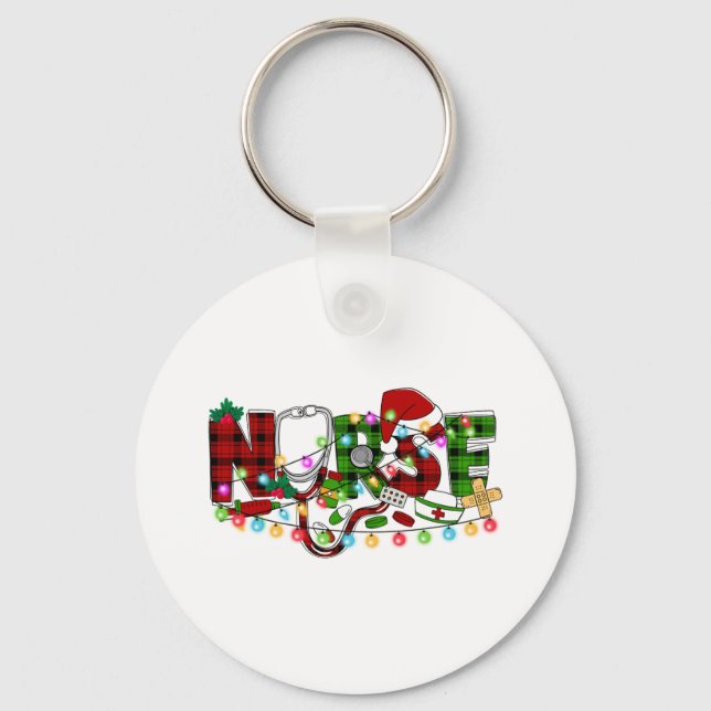 Nurse Christmas 1 Key Ring (Front)