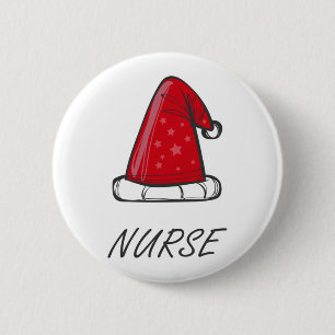nurse christmas 4 6 cm round badge