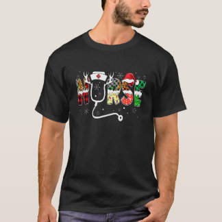 Nurse Christmas Buffalo Plaid Red Santa Hat Xmas P T-Shirt