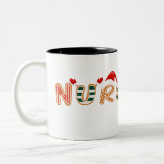 Nurse christmas christmas Nursing with gingerbread Two-Tone Coffee Mug
