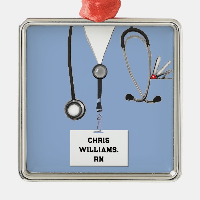 Nurse Christmas Collectable Metal Ornament (Front)