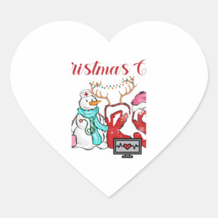 Nurse Christmas Crew Heart Sticker