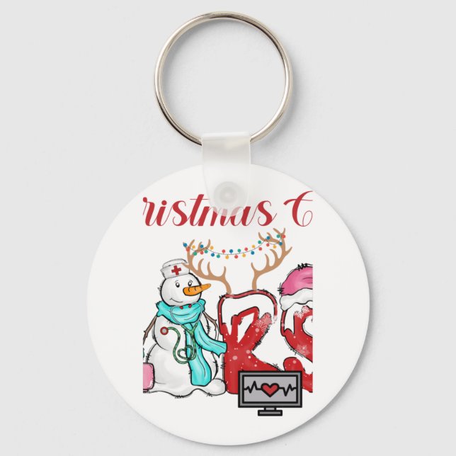 Nurse Christmas Crew Key Ring (Front)
