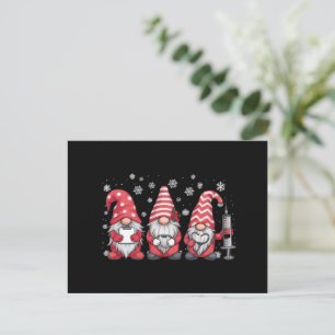 Nurse Christmas Gnomes Cute Xmas Scrub Holiday Postcard