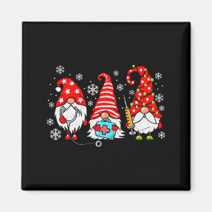 Nurse Christmas Gnomes Xmas Scrub Top Er Rn Nursin Magnet
