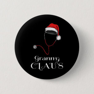 Nurse Christmas Granny Claus Matching Pajama Santa 6 Cm Round Badge