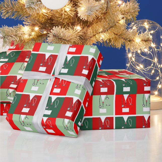 Nurse Christmas Holiday Gift Wrapping Paper (Holidays)