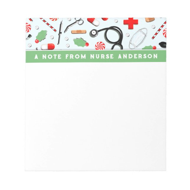 Nurse Christmas Holiday Notepad (Front)