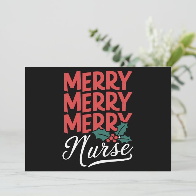 Nurse Christmas Merry Nurse Nursing Gifts Holiday (Standing Front)