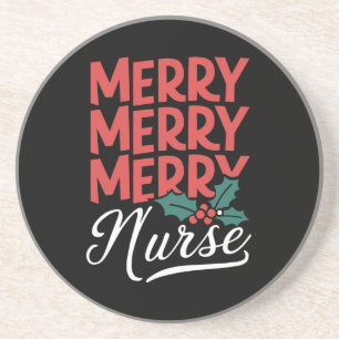 Nurse Christmas Merry Nurse Nursing Gifts Holiday Coaster