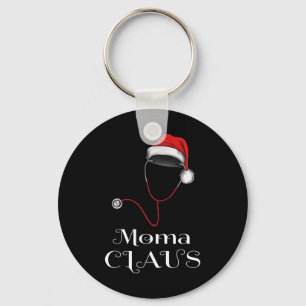 Nurse Christmas Moma Claus Matching Pajama Santa H Key Ring