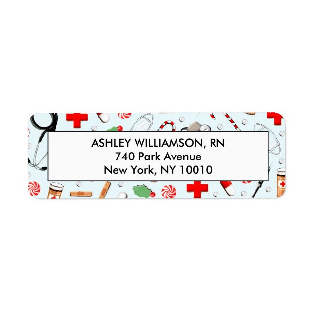 Nurse Christmas Return Address Labels (Front)
