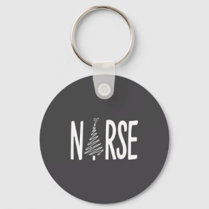 Nurse Christmas Santa Favorite Key Ring