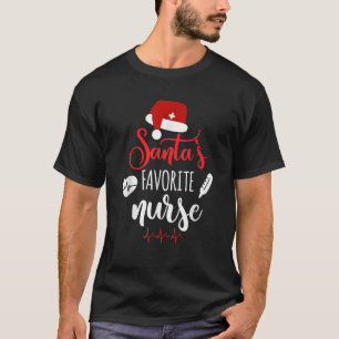 Nurse Christmas Santa s Favorite Nurse Xmas Scrub  T-Shirt