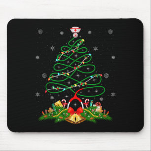 Nurse Christmas Scrub Tops Nursing Stethoscope Xma Mouse Pad