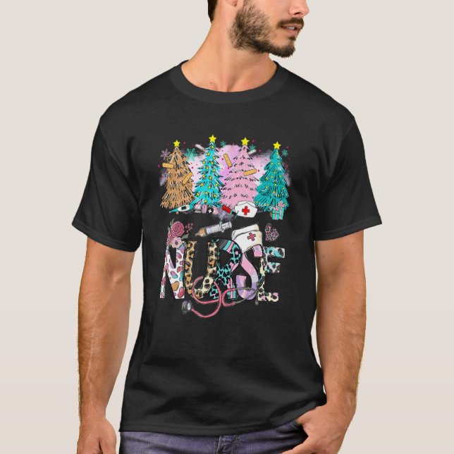 Nurse Christmas Snowman Ambulance T-Shirt (Front)