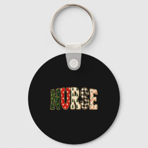 Nurse Christmas Stethoscope Nurses Xmas Pajamas Pj Key Ring