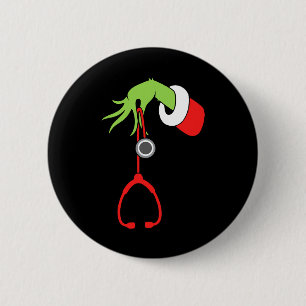 Nurse Christmas Stethoscope Nurses Xmas Pyjamas Pj 6 Cm Round Badge