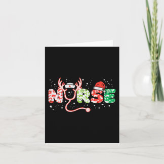 Nurse christmas stethoscope nurses xmas scrub top  card