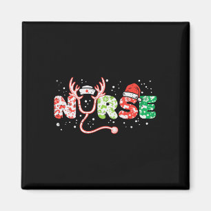 Nurse Christmas Stethoscope Nurses Xmas Scrub Top Magnet