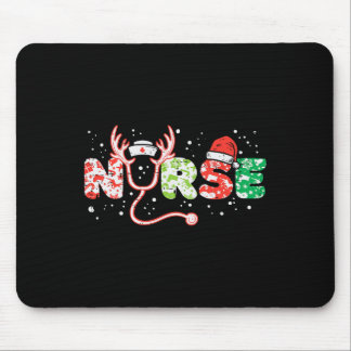 Nurse christmas stethoscope nurses xmas scrub top  mouse pad