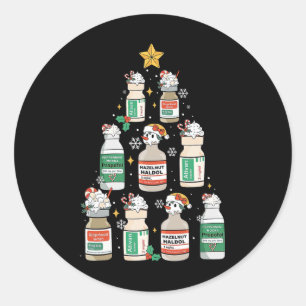 Nurse Christmas Tree Propofol Rn Er Icu Nurse Xmas Classic Round Sticker