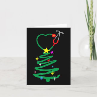 Nurse Christmas Tree Stethoscope Nurses Xmas Scrub Card