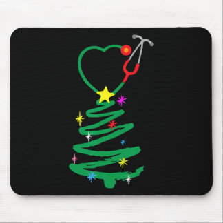 Nurse Christmas Tree Stethoscope Nurses Xmas Scrub Mouse Pad