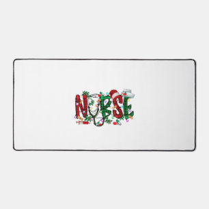 Nurse Christmas Tree Stethoscope RN LPN Scrub Nurs Desk Mat
