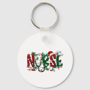 Nurse Christmas Tree Stethoscope RN LPN Scrub Nurs Key Ring