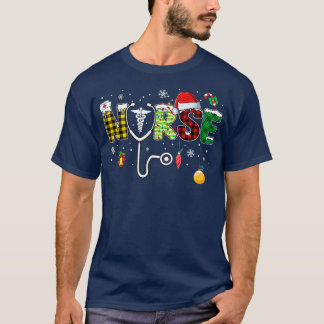 Nurse Christmas Tree Stethoscope RN LPN Scrub Nurs T-Shirt