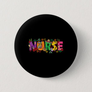 Nurse Cinco De Mayo Fiesta Mexican Nursing Taco Nu 6 Cm Round Badge
