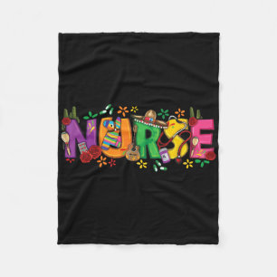 Nurse Cinco De Mayo Fiesta Mexican Nursing Taco Nu Fleece Blanket