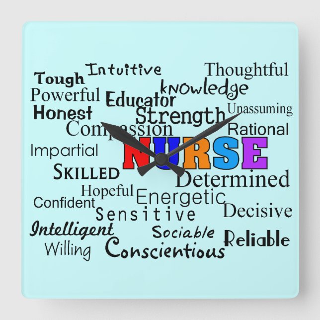 Nurse Clock "Words To Describe" (Front)