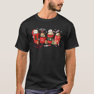 Nurse Coffee Latte RN Stethoscope Christmas Xmas P T-Shirt