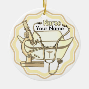 Nurse Collage Ceramic Ornament
