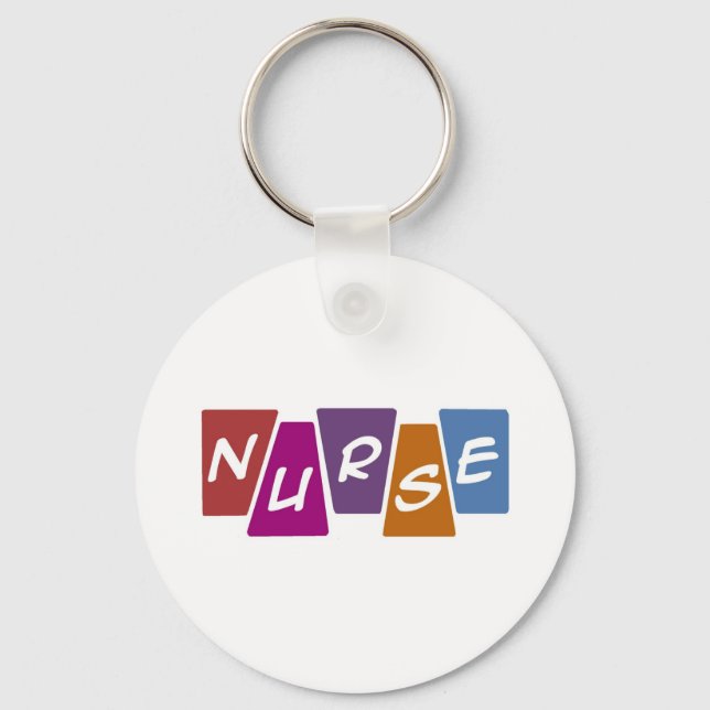 Nurse - Colourful Key Ring (Front)