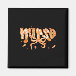 Nurse Coquette Bow Pumpkin Thanksgiving Autumn Lac Magnet
