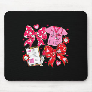 Nurse Coquette Bow Valentine Nurse Rn Pct Cna Girl Mouse Pad