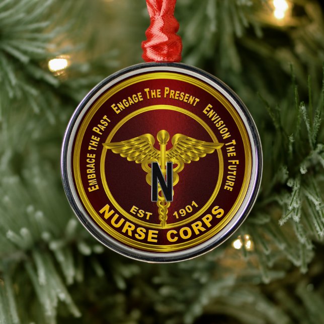 Nurse Corps Christmas Metal Ornament (Tree)