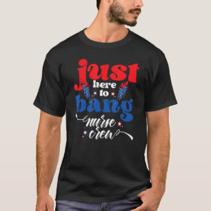 Nurse Crew 4th Of July Patriotic Flag Groovy Style T-Shirt