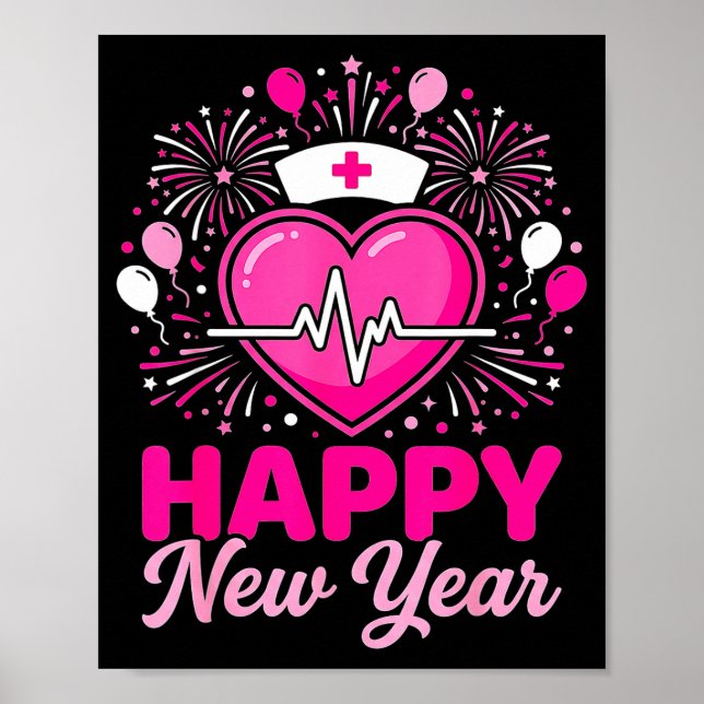Nurse Crew Heartbeat Nye Countdown Party Year Happ Poster (Front)
