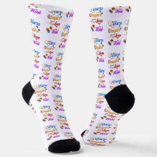 Nurse Crew Inspire Love Heal Med Therapist Socks