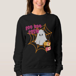 Nurse Crew Sweatshirt Ghost Halloween CNA Medical
