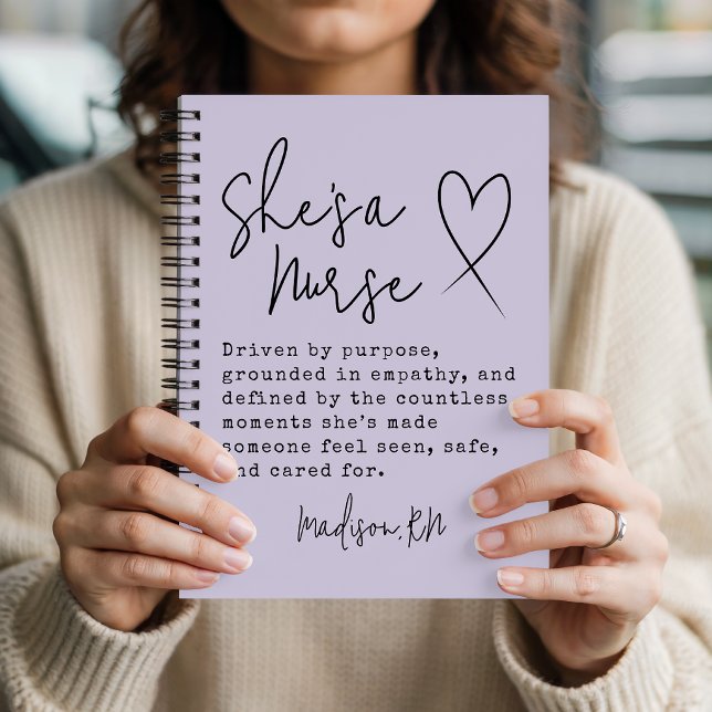 Nurse | Custom Modern Script Nursing Student Grads Notebook (nursing graduation gift, scrub life, future nurse, nursing assistant, CNA gift, medical student)