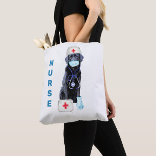 Nurse Cute Dog Nursing Registed Nurse Tote Bag