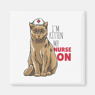 Nurse Cute Kitten Magnet